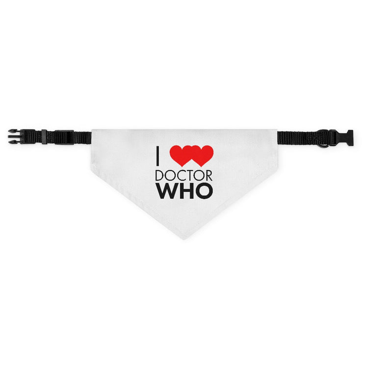 I ❤️ ❤️ Doctor Pet Bandana Collar - Fandom-Made