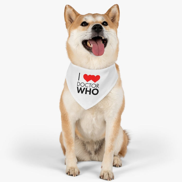 I ❤️ ❤️ Doctor Pet Bandana Collar - Fandom-Made