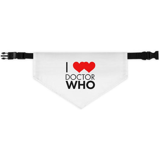 I ❤️ ❤️ Doctor Pet Bandana Collar - Fandom-Made