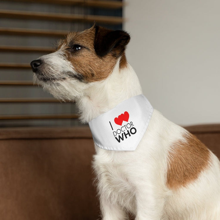 I ❤️ ❤️ Doctor Pet Bandana Collar - Fandom-Made