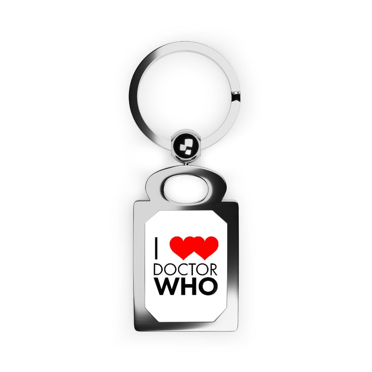 I ❤️ ❤️ Doctor Who Rectangle Keyring - Fandom-Made