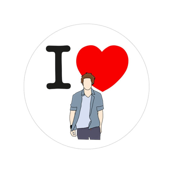 I ❤️ Edward Cullen Transparent Outdoor Stickers, Round, 1pcs - Fandom-Made