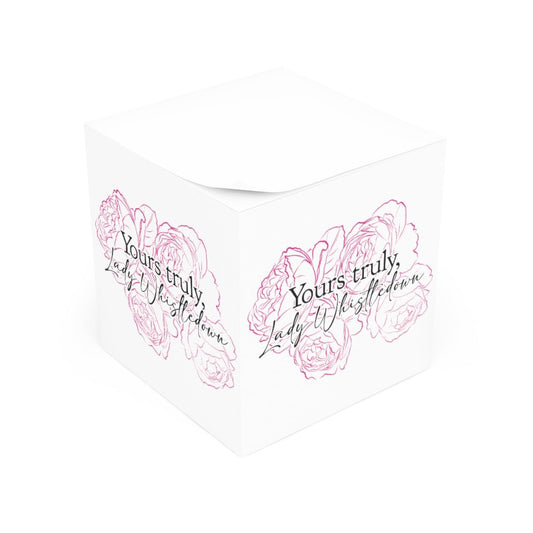 Lady Whistledown Note Cube - Pink Flowers - Fandom-Made