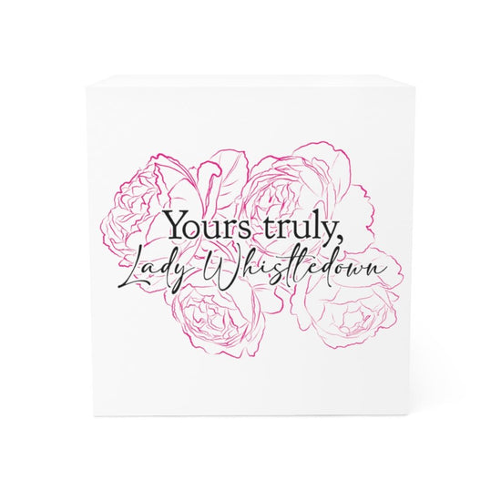 Lady Whistledown Note Cube - Pink Flowers - Fandom-Made