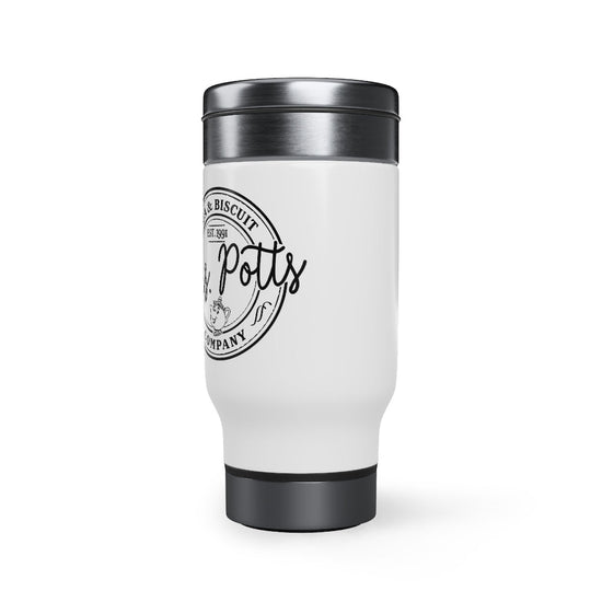 Mrs Potts Tea and Biscuits Travel Mug with Handle - Fandom-Made