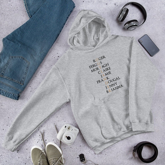 Outlander Hoodie with Character Names - Fandom-Made