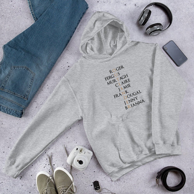 Outlander Hoodie with Character Names - Fandom-Made