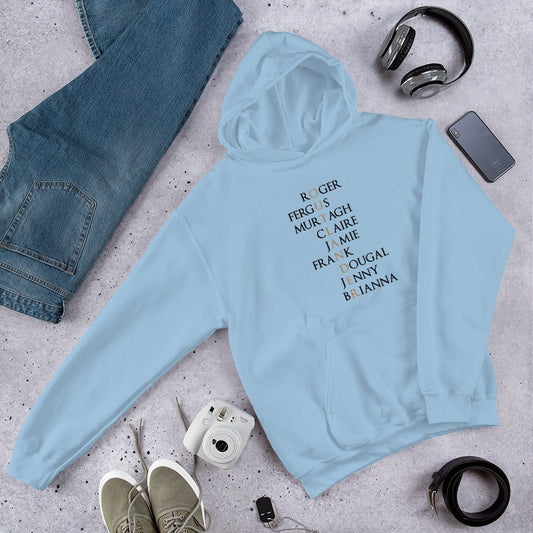 Outlander Hoodie with Character Names - Fandom-Made