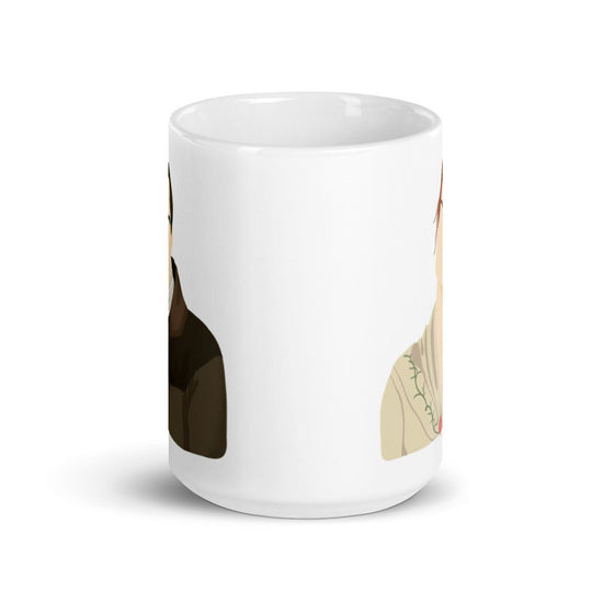 Outlander Inspired Double Sided White glossy mug - Roger & Bree (minimal) - Fandom-Made