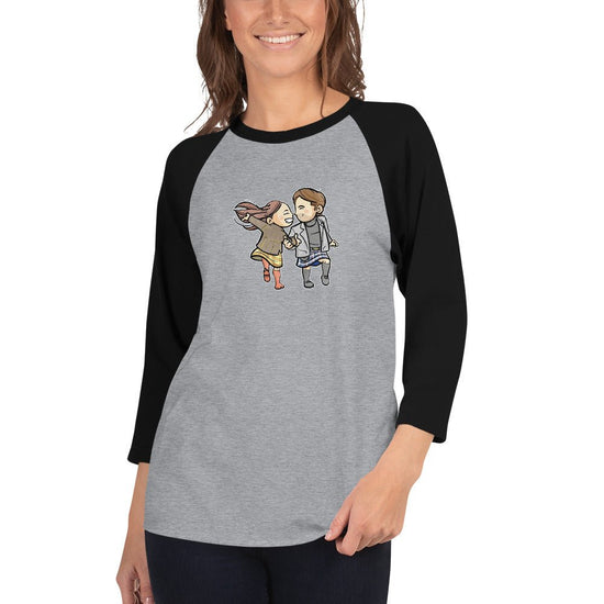 Outlander inspired Small Stars 3/4 sleeve raglan shirt - Roger & Bree (dancing) - Fandom-Made