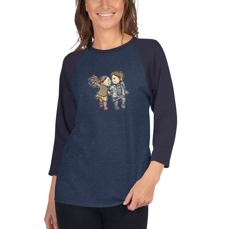 Outlander inspired Small Stars 3/4 sleeve raglan shirt - Roger & Bree (dancing) - Fandom-Made