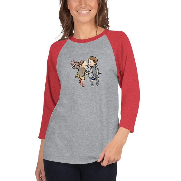 Outlander inspired Small Stars 3/4 sleeve raglan shirt - Roger & Bree (dancing) - Fandom-Made