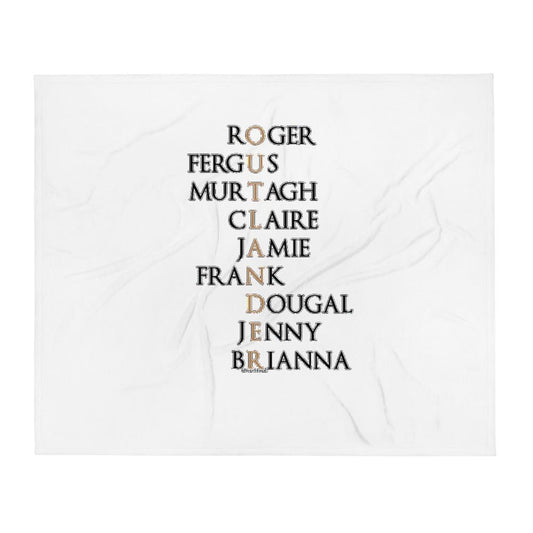 Outlander Throw Blanket with Names - Fandom-Made