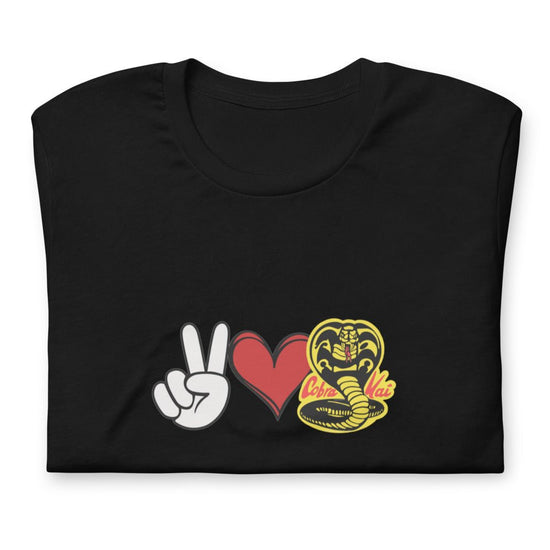 Peace, Love, Cobra Kai Short-Sleeve Unisex T-Shirt– Logo - Fandom-Made