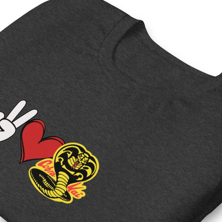 Peace, Love, Cobra Kai Short-Sleeve Unisex T-Shirt– Logo - Fandom-Made