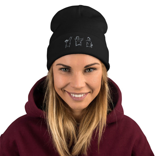 Sebastian Stan Inspired Embroidered Beanie - Trio Minimal - Fandom-Made