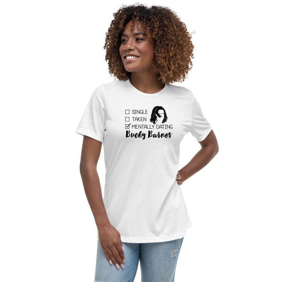 Superheroes Inspired Women's Relaxed T-Shirt - Mentally Dating Bucky Barnes - Fandom-Made