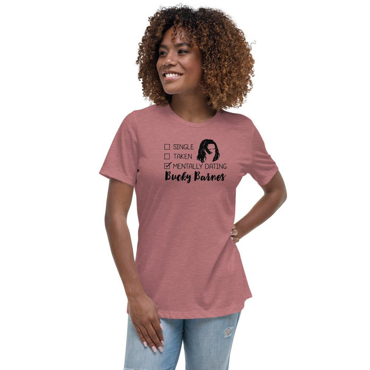 Superheroes Inspired Women's Relaxed T-Shirt - Mentally Dating Bucky Barnes - Fandom-Made
