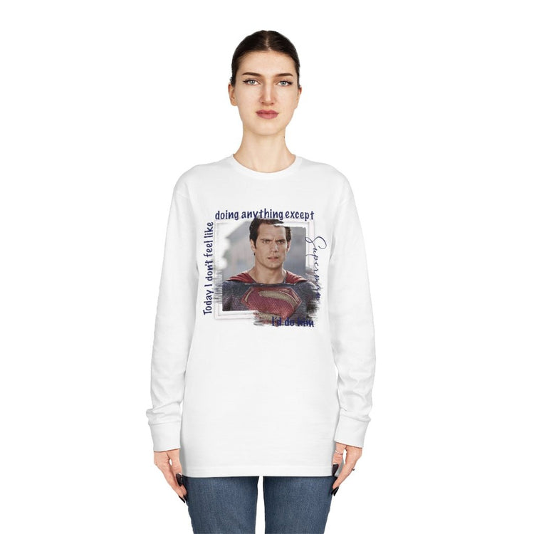 Superman, Henry Cavill Long Sleeve Crewneck Tee - Fandom-Made