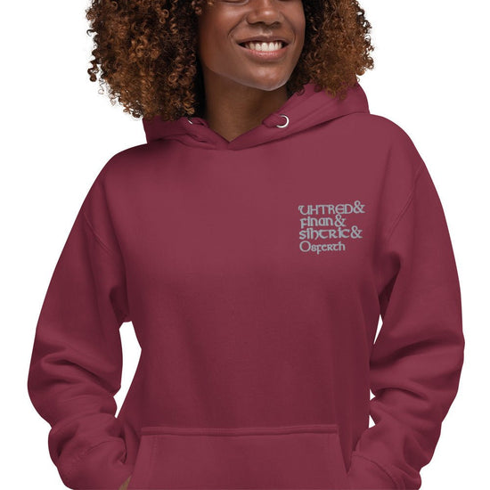 The Last Kingdom Inspired Embroidered Unisex Hoodie - Names - Fandom-Made