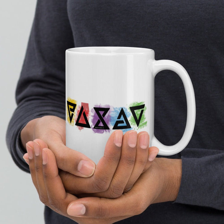 The Witcher inspired White glossy mug - Symbols (colored) - Fandom-Made