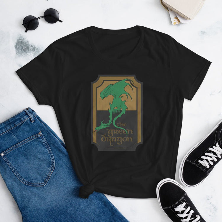 Tolkien Inspired Women's short sleeve t-shirt - The Green Dragon Sign - Fandom-Made