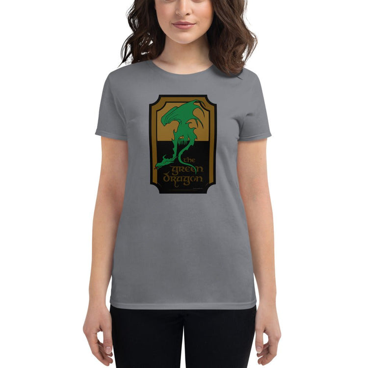 Tolkien Inspired Women's short sleeve t-shirt - The Green Dragon Sign - Fandom-Made