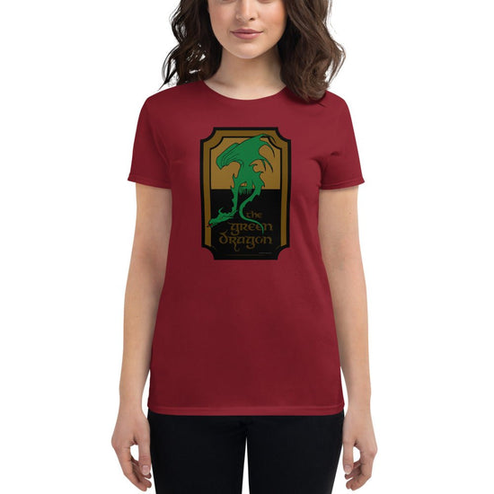 Tolkien Inspired Women's short sleeve t-shirt - The Green Dragon Sign - Fandom-Made