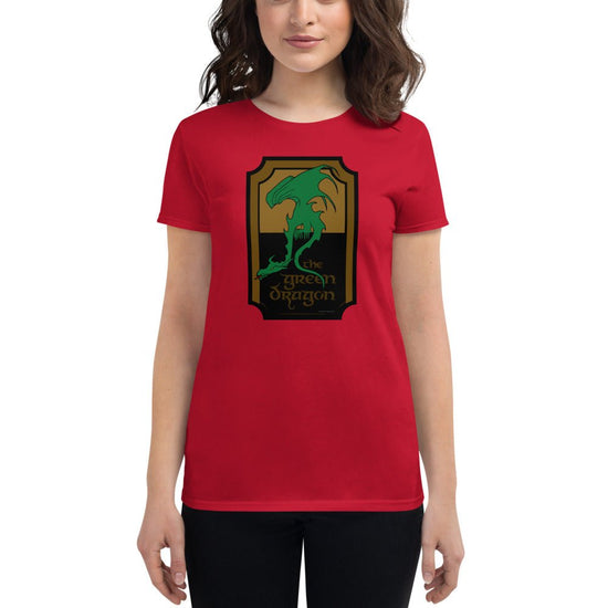 Tolkien Inspired Women's short sleeve t-shirt - The Green Dragon Sign - Fandom-Made