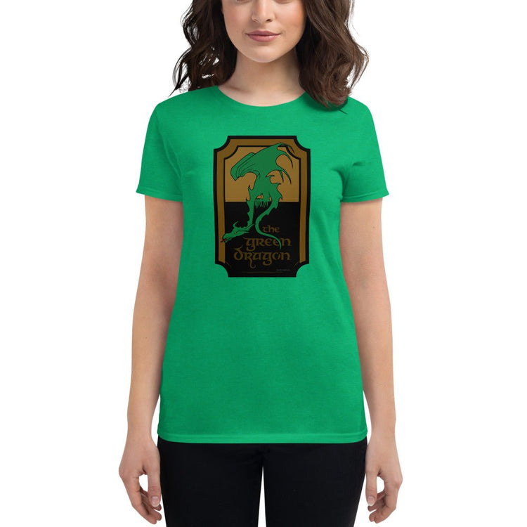 Tolkien Inspired Women's short sleeve t-shirt - The Green Dragon Sign - Fandom-Made