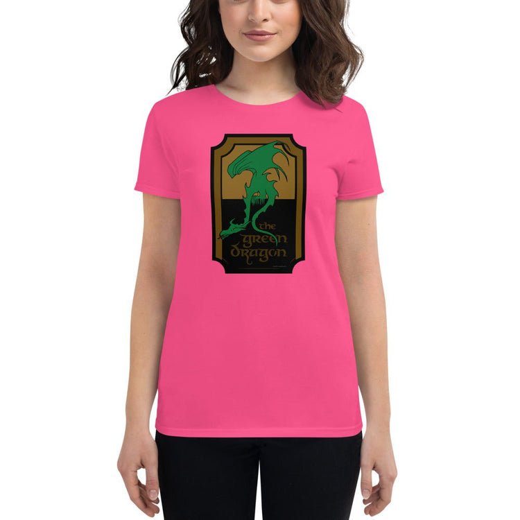 Tolkien Inspired Women's short sleeve t-shirt - The Green Dragon Sign - Fandom-Made