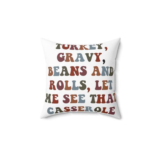 Turkey, Gravy, Tootsie Roll Square Pillow - Fandom-Made