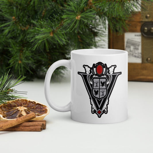 Twilight Inspired Double Sided White glossy mug - Volturi Crest - Fandom-Made