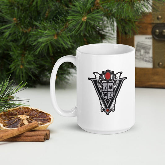 Twilight Inspired Double Sided White glossy mug - Volturi Crest - Fandom-Made