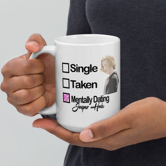 Twilight Inspired Doubled Sided White glossy mug - Mentally Dating Jasper Hale - Fandom-Made