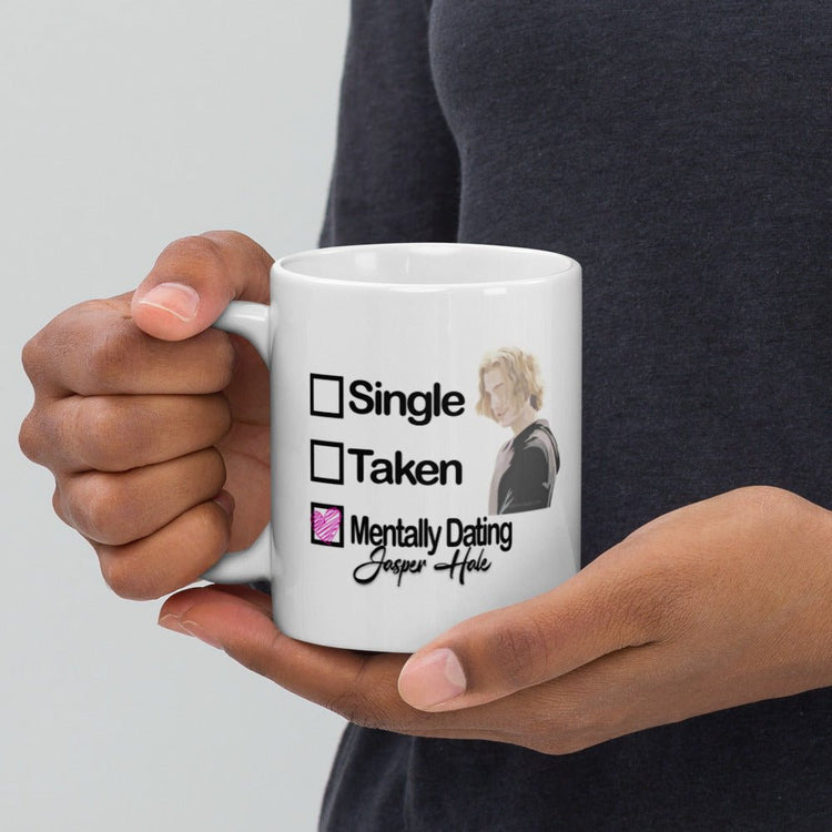 Twilight Inspired Doubled Sided White glossy mug - Mentally Dating Jasper Hale - Fandom-Made