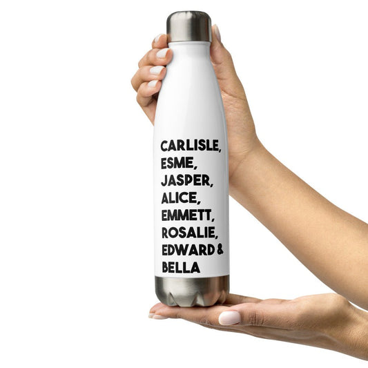 Twilight Inspired Stainless Steel Water Bottle - Family Names - Fandom-Made