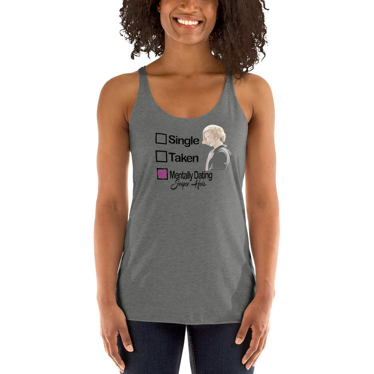 Twilight Inspired Women's Racerback Tank - Mentally Dating Jasper Hale - Fandom-Made