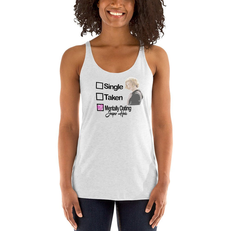 Twilight Inspired Women's Racerback Tank - Mentally Dating Jasper Hale - Fandom-Made