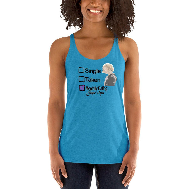 Twilight Inspired Women's Racerback Tank - Mentally Dating Jasper Hale - Fandom-Made