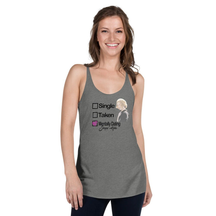 Twilight Inspired Women's Racerback Tank - Mentally Dating Jasper Hale - Fandom-Made