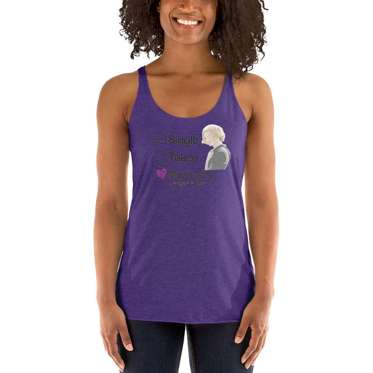 Twilight Inspired Women's Racerback Tank - Mentally Dating Jasper Hale - Fandom-Made