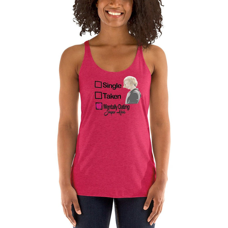 Twilight Inspired Women's Racerback Tank - Mentally Dating Jasper Hale - Fandom-Made