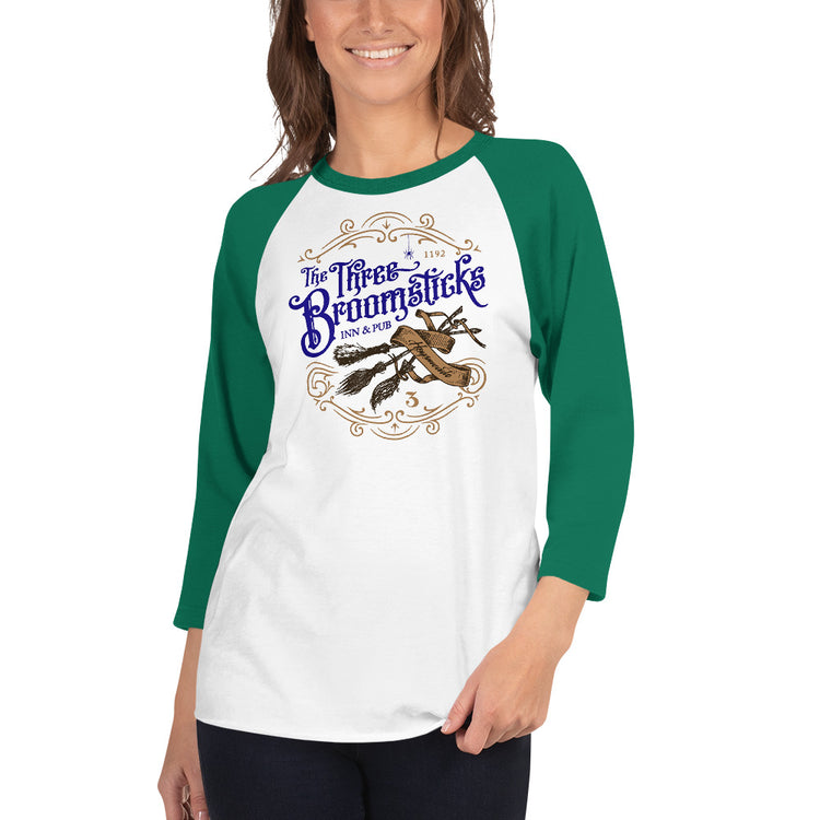 The Three Broomsticks 3/4 sleeve raglan shirt - Fandom-Made