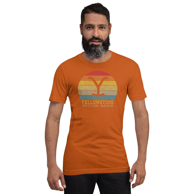 Yellowstone t-shirt - Retro Sunset - Fandom-Made