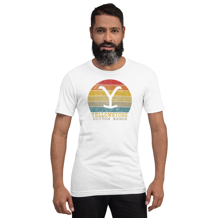 Yellowstone t-shirt - Retro Sunset - Fandom-Made