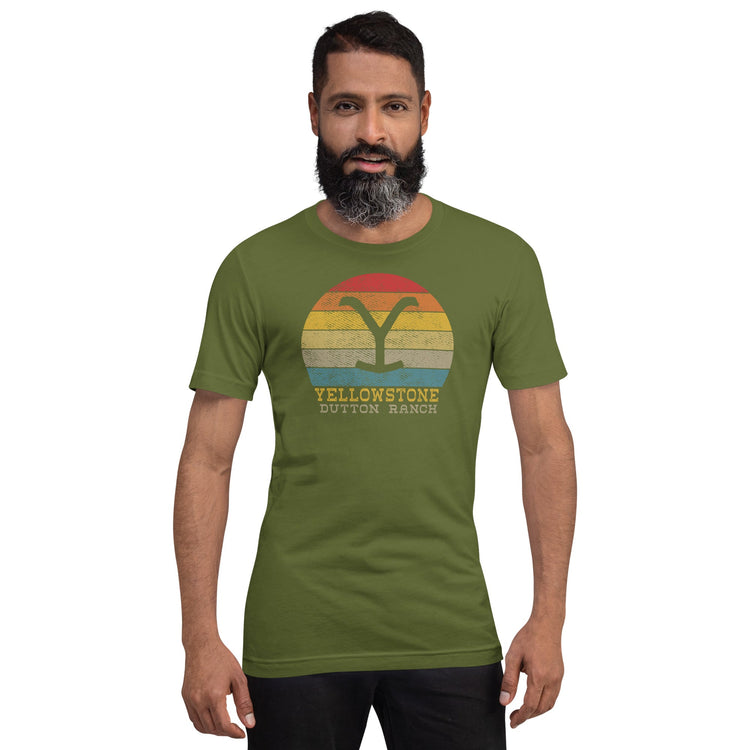 Yellowstone t-shirt - Retro Sunset - Fandom-Made