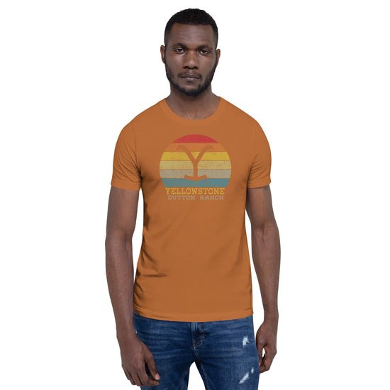 Yellowstone t-shirt - Retro Sunset - Fandom-Made